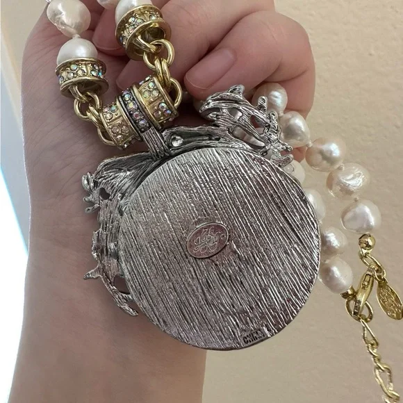 Kirks Folly Seaview Moon Purple and Gold Mermaid Magnetic Necklace Pendant - Picture 2 of 6